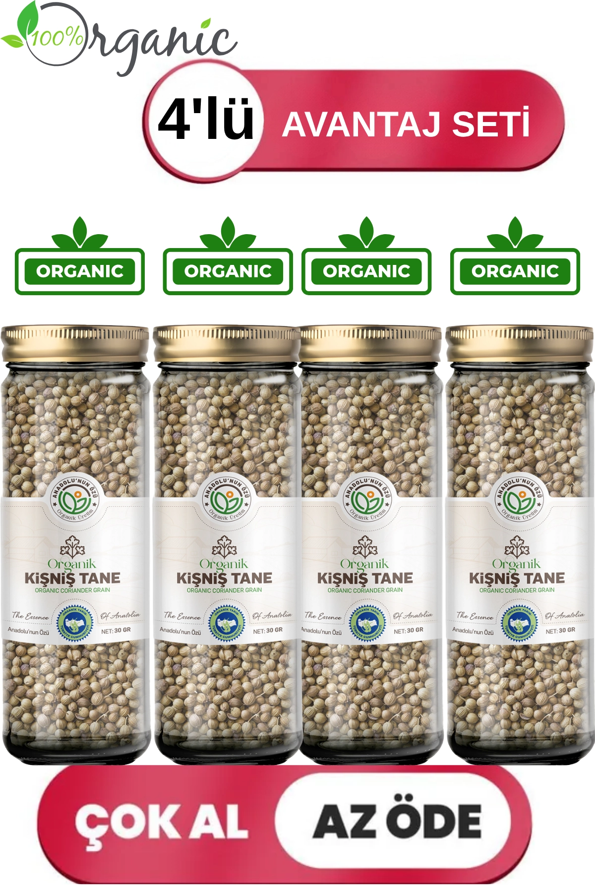 Organik%20Kişniş%20Tane%204’lü%20Set