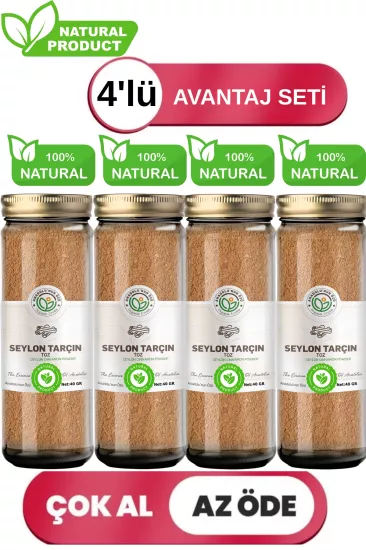 Doğal Seylon Tarçın Toz 4’lü Set